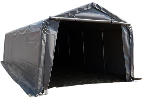 Zeltgarage 8 x 3,66 m Garagenzelt Unterstand Lagerzelt Carport Winterfeste PVC Plane 2954N Sturmfest Wetterfest Stahlrohrkonstruktion