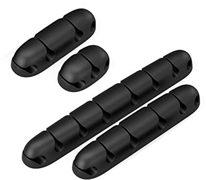 ETHZZLE 4pcs Cable Organizer Clips Multipurpose Desk Wire Management Easy to Attach Cord Holders for Home Office Car and More Keep Cables Tidy and Safe