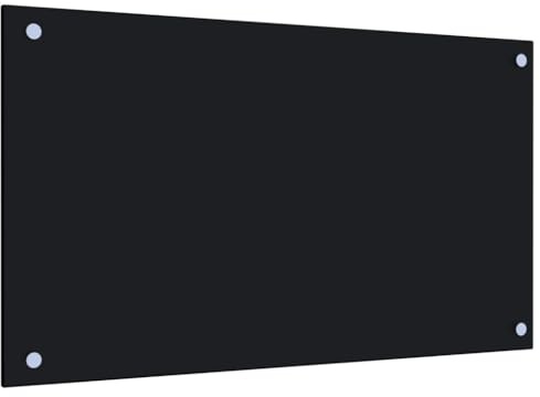 Myheimly Küchenrückwand Spritzschutz Fliesenspiegel Glasplatte Rückwand Herdspritzschutz Wandschutz Herd Küche Hartglas Schwarz,70 x 40 cm