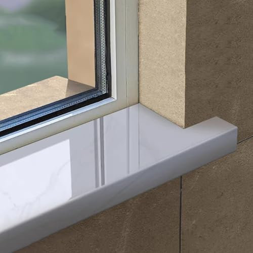 Appui de fenêtre Protecteur Finition Imperméable Panneaux de Recouvrement de Rebord de Fenêtre, Extérieur et Intérieur Style Marbre Appuis de Fenêtre, Panneau de Protection de Fenêtre pour Fenêtres(90