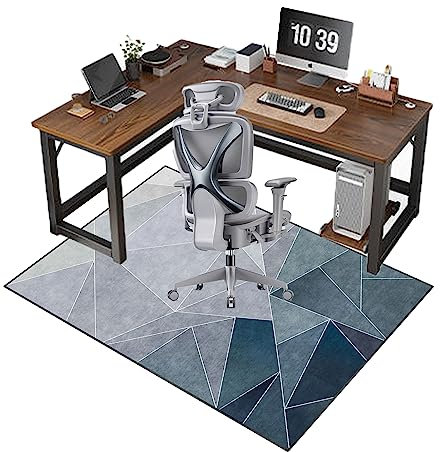Bürostuhlmatte für Teppichboden, rutschfeste Schreibtischstuhlmatte, 120 x 150 cm, Gaming-Stuhlmatte für Zuhause und Büro, leicht zu gleiten, schützt Böden vor niedrigen und ohne Flor