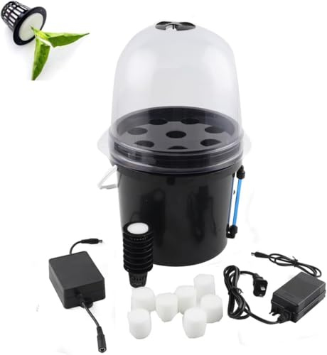 CCXYYFDJ Hydroponics Seedling Cloning System Kit, 8 Holes Cloning System Aeroponic Propagation Kit, Fog Seedling Box, Soilless Hydroponic Equipment for Indoor Outdoor Garden Vegetables