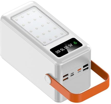 Swiixxer per Batteria 18650 da 35 Slot con Torcia A LED per Avventure all'Aria Aperta Caricatore USB PD QC3.0 da 22,5 W (Batteria)