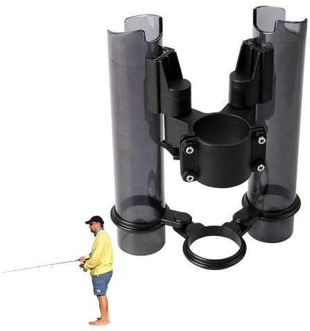 Baoqifong Supporto verticale per canne da pesca in lega di alluminio, per barche, 3 canne da pesca