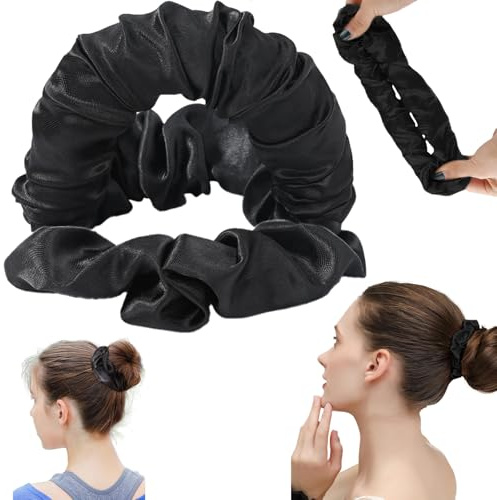 Nouille à cheveux, ruban à boucler, pour la nuit, pour les boucles sans chaleur, pour la nuit, pour dormir (1 pièce, noir)