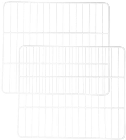 STOBAZA 2pcs Metal Freezer Wire Dividers Adjustable Storage Partition Racks for Refrigerator and Chest Freezer Mesh Organizers for Food Compartment Separation