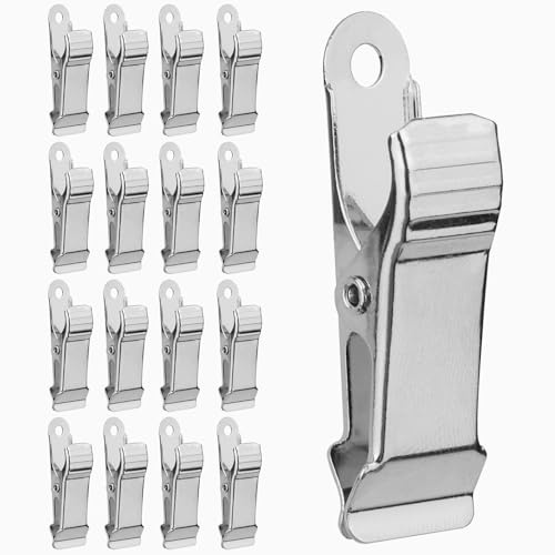 16stk Mini-Krokodilklemmen aus Metall, Kleine Krokodilklemmen Metall-Miniklemmen Federklemme für Drähte Snacks Papier Arbeitskleidung Fotos Vorhänge (Silber)
