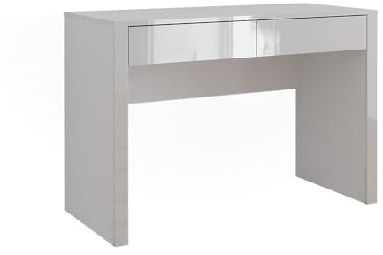 Vicco Schreibtisch Annabelle, Weiß Hochglanz/Weiß, 110 x 50 cm | mit 2 Schubladen, geeignet als Arbeitsplatz für Homeoffice oder Studium