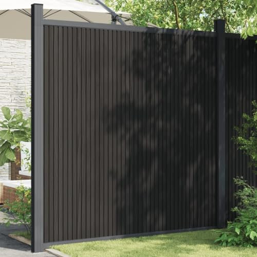 Grau WPC Modulare Zaunblende 173x186cm Zaunpaneele für Zäune