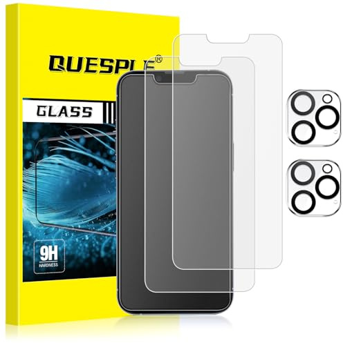QUESPLE Matt Panzerglas für iPhone 13 Pro Max mit Kamera Schutz, Anti-Fingerabdruck, Blendschutz Matte Schutzfolie, Anti-Kratzen, Ultra-klar Gehärtetem Glas Displayschutzfolie, 2+2 Stück