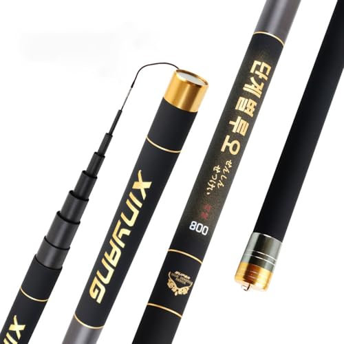 Carbon 8m 9m 10m 11m 12m 13m Power Hand Pole Angelrute Ultra Hard Super Light Fishing Stipprute karpfenrute kompakt Stippangel(14m)