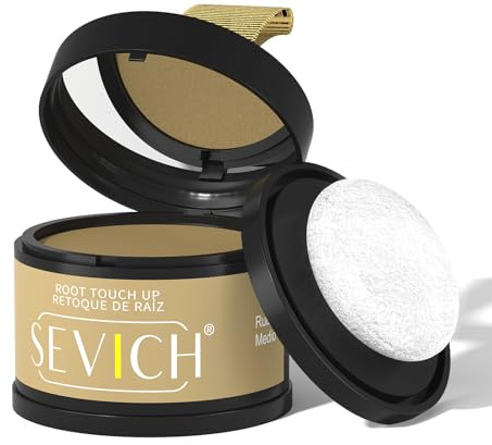 Sevich Hairline Powder - Root Touch Up Instantly Hair Color for Thinning Gray Coverage - Bald Spot Concealing Hair Powder for Women & Men - 48Hour Waterproof & Sweatproof - Med Blonde