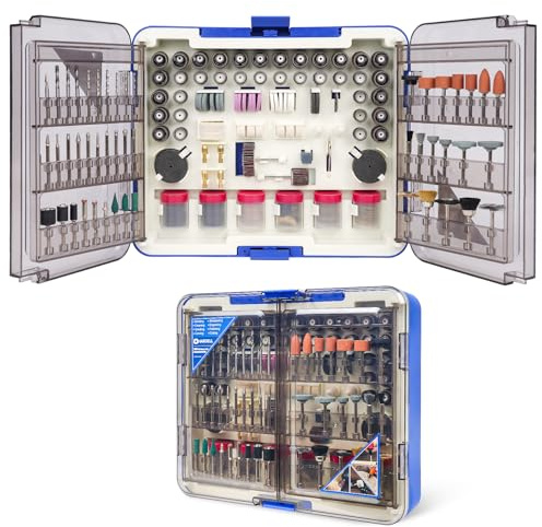 HARDELL Kit 508 Piezas para Herramienta Rotativa, compatible Dremel. Accesorios 1/8 (3.2mm) para lijar, taladrar, pulir, tallar y grabar. ¡Multiusos y completo!