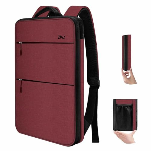 ZINZ Smal och utbyggbar bärbar ryggsäck 15 15.6 16 tums, spillbeständig laptop fodral för de flesta 14-16 tums MacBooks Surface-böcker Dell HP Lenovo Asus-datorer,RD01BK01