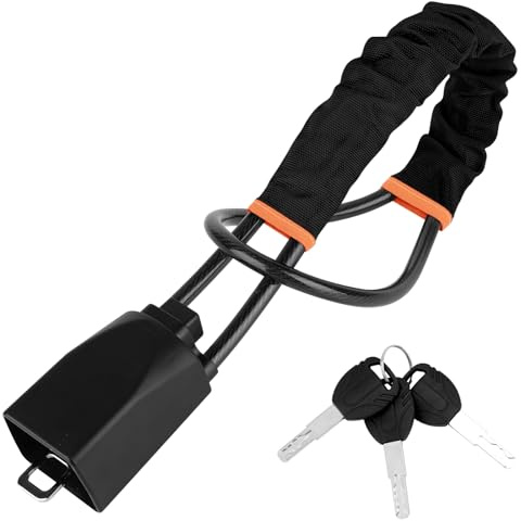 Bryzal Steering Wheel Lock with 3 Keys, Seat Belt Lock High Visibility Car Locks Cut Resistance Anti-Theft Device Universal Steering Wheel to Seat Belt Locks, for Cars SUV Van Golf Cart Truck