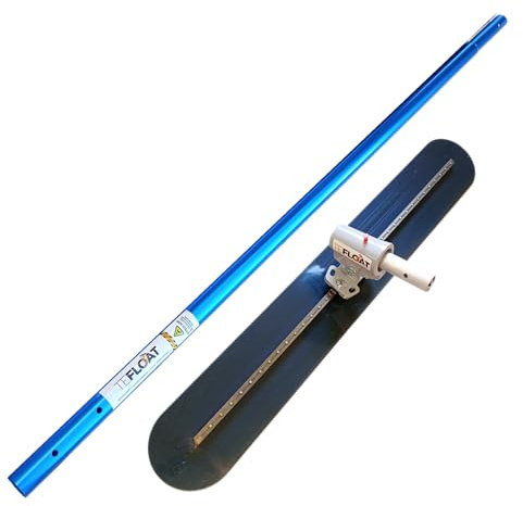 Kit básico alisado de hormigón | Llana Bull Float California con bordes redondeados | Ideal para alisar suelos y pavimentos de hormigón, cemento (KIT 121 x 18 cm)