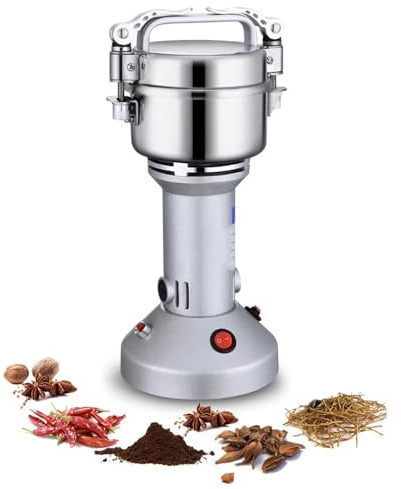 Moulin à céréales électrique 150 g 550 W 27 000 tr/min Moulin à farine haute vitesse 220 V, broyeur à poudre multifonction pour broyage rapide des produits secs/herbes/épices/noix/céréales/café