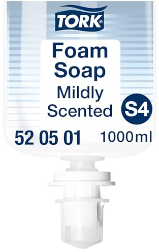 Tork 520501 Sapone a schiuma delicato Premium, compatibile con sistema S4, idratante e liporestitutivo, 1 x 1000 ml (2500 dosi), schiuma bianca