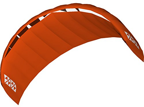 HQ4-Kites 118103 - Alpha 2.5 Orange, Vierleiner Lenkmatte Handlekite, Fläche: 2.5qm, Spannweite: 300cm, inkl. 200/120kp Dyneemaschnüre 4x20m auf Quad-Handles, 3-26 Knoten