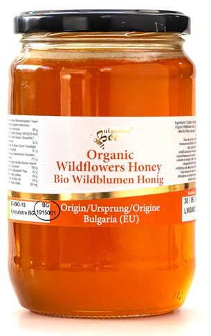 900 g Bio Wildblumenhonig – Roh, naturbelassen, nicht pasteurisiert, aus kleinen eigenen Imkereien