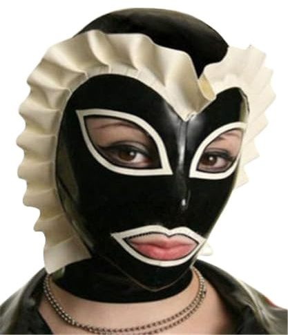 MFMYEE 100% SM Latex Maske Gummi Fetisch Komplett Erotik Restrictions Bondage Maske（Reißverschluss hinten） (M)
