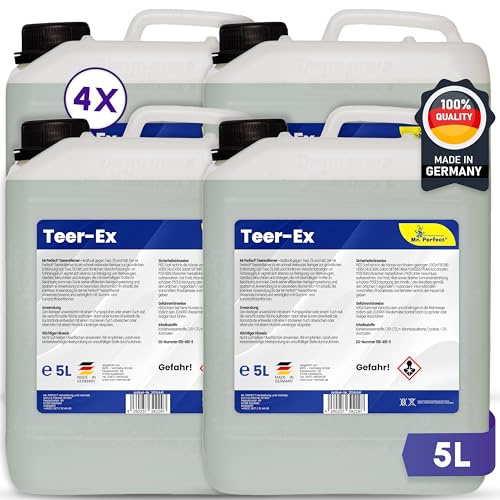 Mr. Perfect® Professioneller Teerentferner Auto - 4x5L I Bitumen Entferner - Entfernt effektiv Teer, Bitumen, Öl & Fett I Baumharzentferner - Teer Entferner für Auto, Wohnmobil, Werkzeuge & Mehr