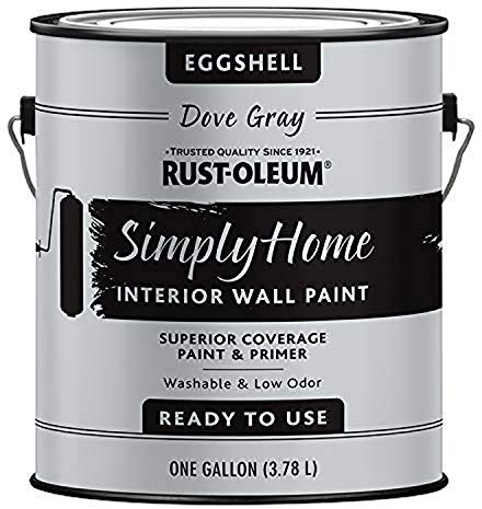 Rust-Oleum Simply Home Interior Wall Paint 339521 - Eggshell Dove Gray, 1 Gallon
