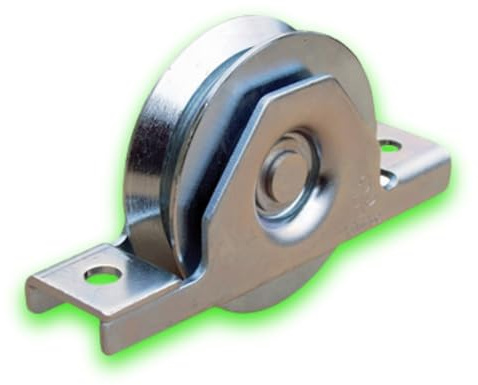 DECO FER FORGE- Roue Galet Portail Coulissant-Rainure Gorge Triangulaire en V- Roulette Portail Coulissant A Encastrer- Diamètre Ø 100 mm Support 230 kg- Roulette Charge Lourde- Porte Coulissante