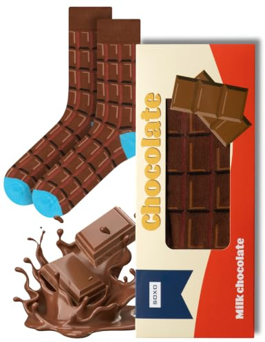 soxo Calcetines Hombre & Mujer Original - Caja Regalo Chocolate 35-45 | idea de cumpleaños divertido
