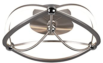 Trio-Leuchten Charivari 621210107 Plafonnier LED en métal nickel mat avec variateur d'intensité 20 W