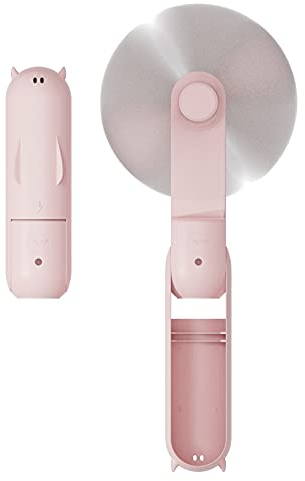 LETSCOL Portable Handheld Fan, Mini Pocket Hand Fan, Foldable Personal Desk Fan with Power Bank, USB Rechargeable Fan for Makeup Home Travel Outdoor
