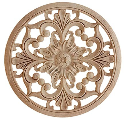 Onlay Holzapplikation, Aufkleber, Ecke, Zuhause, Schrank, Fenster, unlackiert, antik, modern, Ornament, Dekoration, Holz, 40 cm x 40 cm