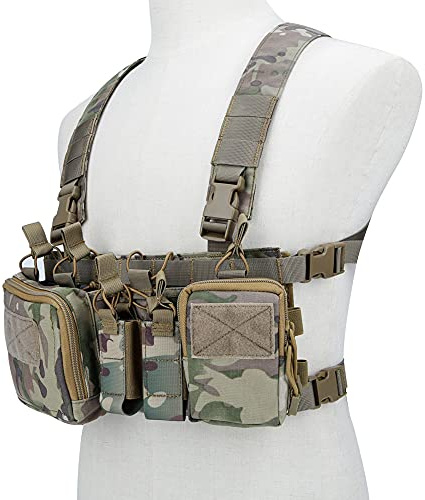 ACEXIER Taktische Weste Military Chest Rig Trägerwesten Airsoft Jagdausrüstung mit Molle Bag 5.56 Magazintasche