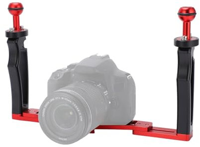 Stabilisateur de Plateau à Double Poignée, Support de Plateau de Boîtier de Boîtier de Caméra Sous-marine en Alliage D'aluminium, pour la Prise de Vue Sous-marine, pour Appareils Photo Reflex, Caméras