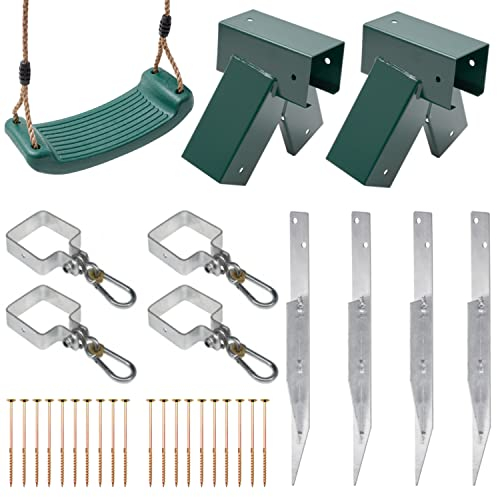 Bausatz zum BAU Einer Spielplatzschaukel - Gartenschaukel - Kinderschaukel - Eine Plastikschaukel| Hergestellt in der Europäischen Union (100°, Grün)