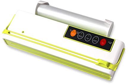 Máquina de envasado al vacío Mini sellador al vacío automático de alimentos con cuchilla de corte Máquina de envasado al vacío con ranura para bolsa que incluye 10 bolsas (Color : White, Plug Type :