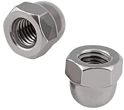 Merriway BH07619 Gewölbte Hutmutter aus hellem verzinktem Stahl M10, silberfarben