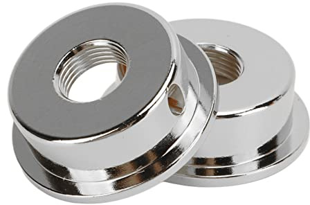 2 Stück E-Gitarren-Buchsenabdeckung, E-Gitarren-Buchse, Gitarren-Ausgangsbuchsenplatte, Kompatibel mit Gitarre Im Telecaster-Stil(Silber) Musikinstrumentenzubehör