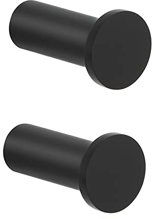 SAYAYO 2PCS Black Coat Hooks Wall Mounted SUS304 Stainless Steel Door Hooks for Hanging Towels Wall Hooks for Bathroom Heavy Duty, EGOY001Y-B-2P