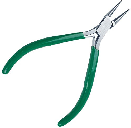 Pince à perles à bec plat, nez de chaîne, nez rond, coupe latérale (pince à bec rond)