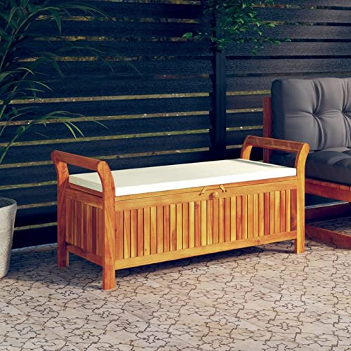 Festnight Gartenbank mit Stauraum Sitzbank mit Stauraum Holz Truhenbank Kissenbox mit Stauraum Holzbank Truhenbank Sitztruhe Balkon Sitzbank Gartentruhe126 x 50 x 60 cm