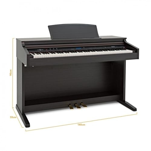 Digital Piano Pack 88 gewichtete Tasten mit Hocker und Kopfhörer schwarz