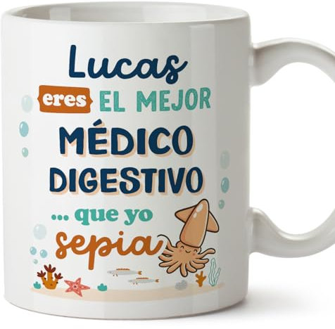 MUGFFINS Tazas Personalizadas para MÉDICO DIGESTIVO hombre - En Español - Mejor que yo Sepia - 11 oz / 330 ml - Regalo Personalizable original y divertido