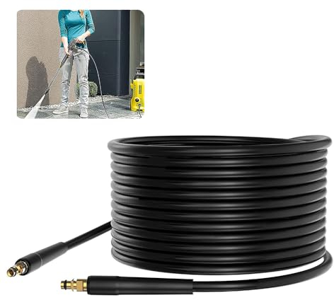 10 m High Pressure Washer Hose for Karcher K2 K3 K4 K5 K6 K7, 5800PSI High Pressure Replacement Hose with Quick Connect Plug, Jet Wash Pipe Cleaning Car Road Garden