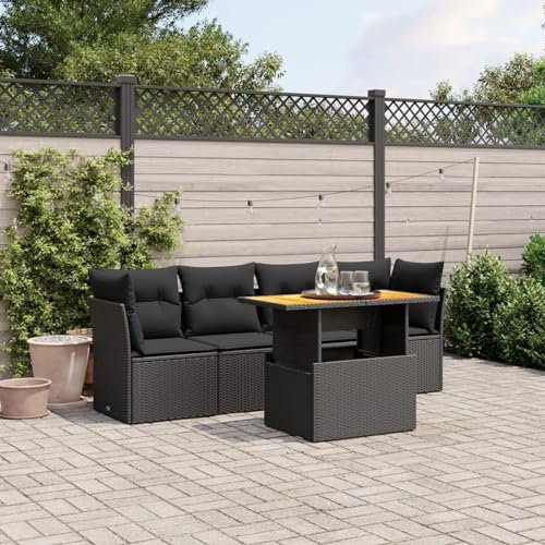 Amorsee Balkon Sofa Gartensofa Verstellbare Tischplatte Gartenbank Rattan Sofa 4 Sitzer Lounge Sofa Outdoor Balkonsofa Sitzlounge Couch Balkon Lounge Klein Balkonmöbel Rattansofa Gartenlounge