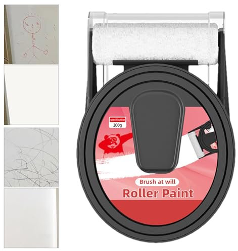 Wand Reparatur Roller Farbe, 2-in-1 Wand Reparatur Pastenroller Tragbare Wandreparatur Rollbürste Mit Wandreparaturpaste Farbe Wand Fleckenentferner Für Küche, Schlafzimmer, Wohnzimmer, 100g
