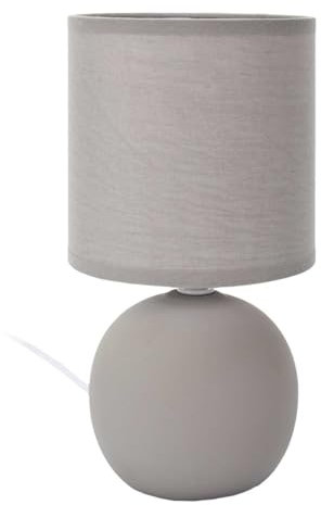 HOME DECO FACTORY, LA0042, Elegante Lampada da Tavolo H25 cm - Design Moderno e Pulito, Luce Soffusa per Soggiorno o Camera da Letto, Finitura Tortora Opaco - Ideale per Decorazione Interni