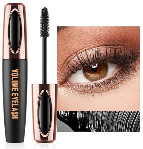 Wimperntusche Wasserfest, 5D Mascara Schwarz für Extreme Länge & Volles Volumen, Wasserfest & Wischfest Mascara mit Wimpernverlängerndem Effekt, Schweißfest & Langlebig Augen Makeup, Lash Verlängerung
