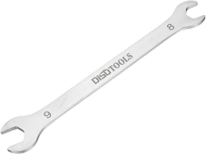 sourcing map Chiave sottile con estremità aperta, 8 mm x 9 mm, in acciaio inossidabile 3cr13, con rivestimento in acciaio inossidabile 3cr13, chiave sottile a doppia estremità per manutenzione