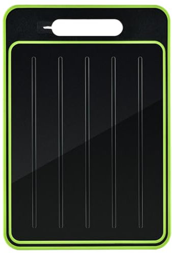 Tabla de cortar negra de doble cara, negra, tamaño mediano, 12 pulgadas, tabla de cortar de acero inoxidable 304 para cocina, grado alimenticio, acero inoxidable y paja de trigo PP, fácil de limpiar